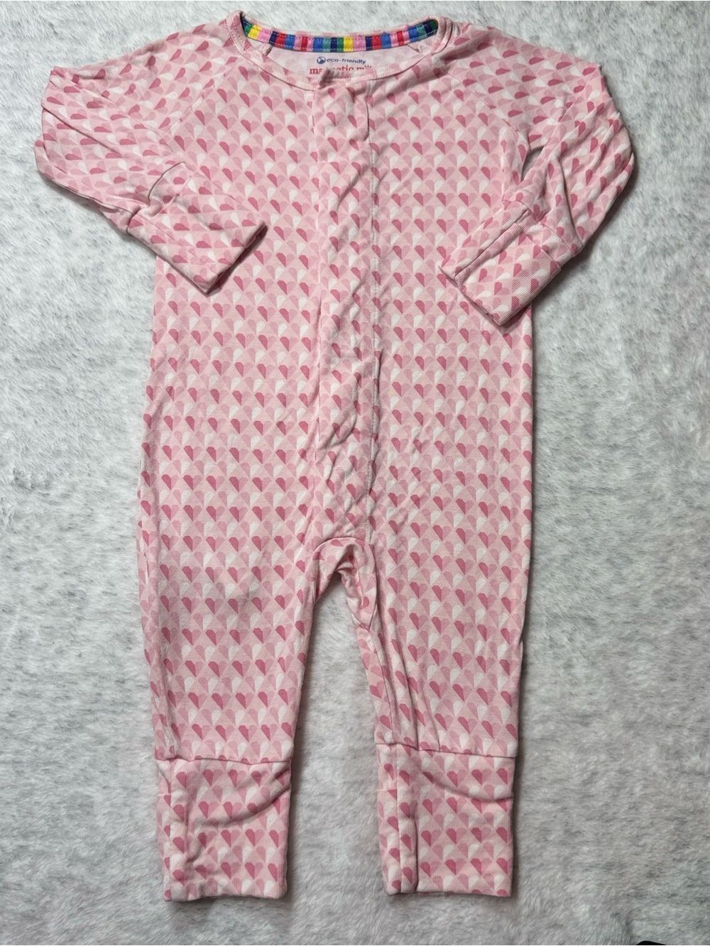 Magnetic Me Pink Geometric Footless Sleeper 0-3M Baby Girl Modal Blush Rose